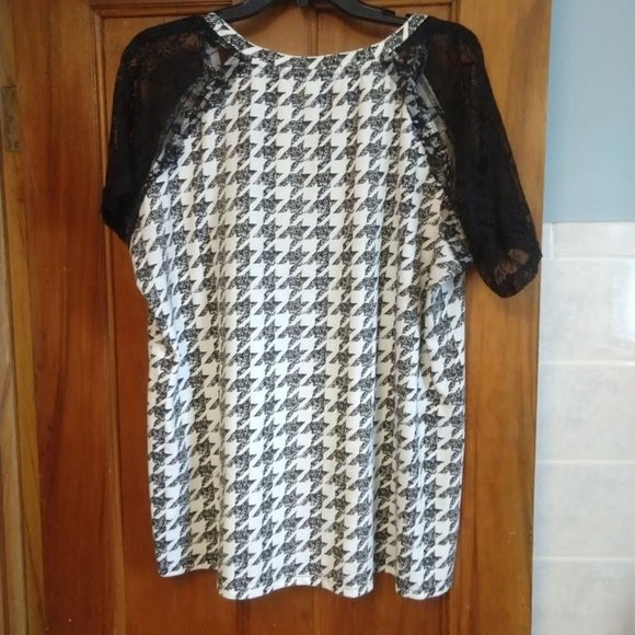 Junarose houndstooth and lace t shirt - Picture 2 of 4